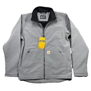 Carhartt Jacket Mens Medium (M) Gray Rain Defender Softshell Relaxed Fit OJ6438M